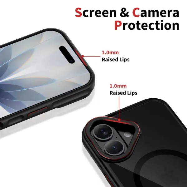 Tech-Protect MagHybrid MagSafe kryt na iPhone 17, čierny / červený