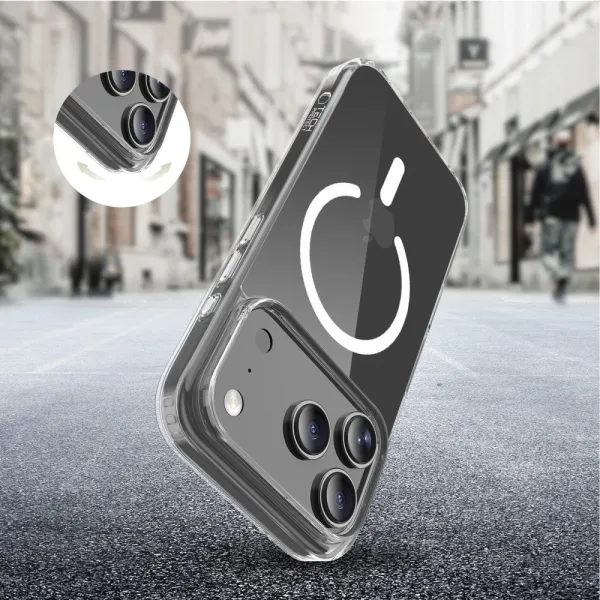 Tech-Protect FlexAir Hybrid CC MagSafe kryt na iPhone 17 Pro Max, priesvitný
