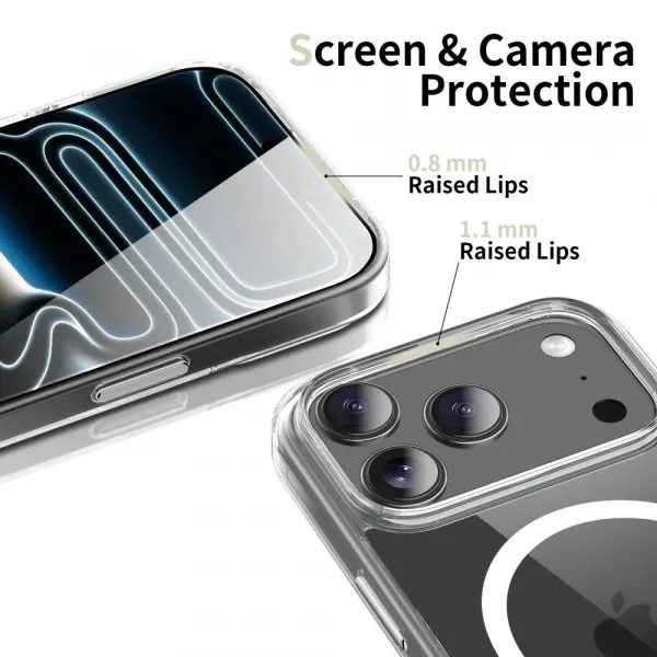 Tech-Protect FlexAir Hybrid CC MagSafe kryt na iPhone 17 Pro, priesvitný