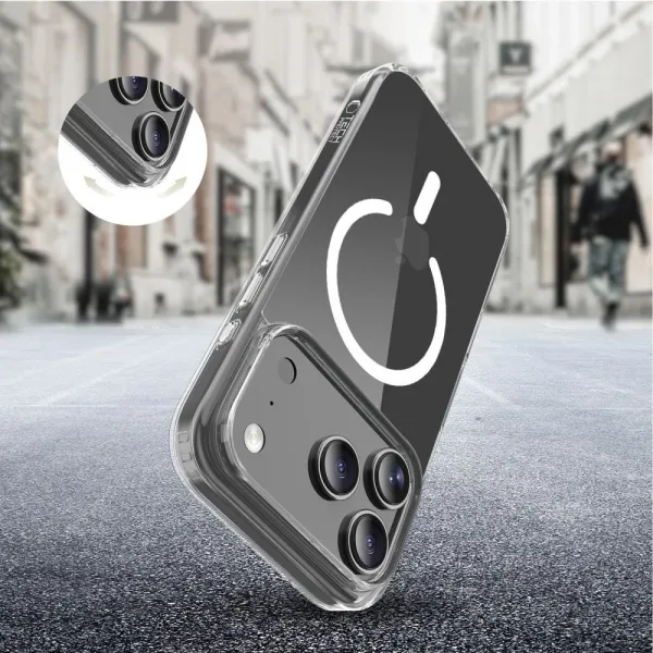 Tech-Protect FlexAir Hybrid CC MagSafe kryt na iPhone 17 Pro, priesvitný