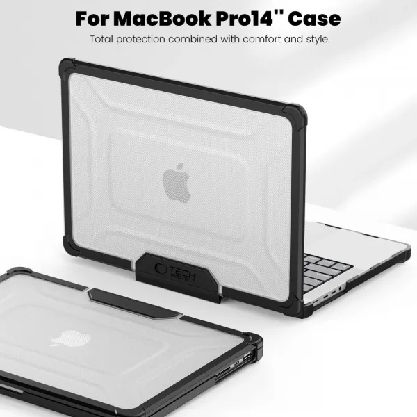 Tech-Protect Smartshell kryt na Macbook Pro 14'' M1-M5 2021-2025, čierny / priesvitný