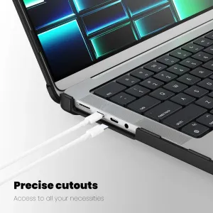 Tech-Protect Smartshell kryt na Macbook Pro 14'' M1-M5 2021-2025, čierny / priesvitný