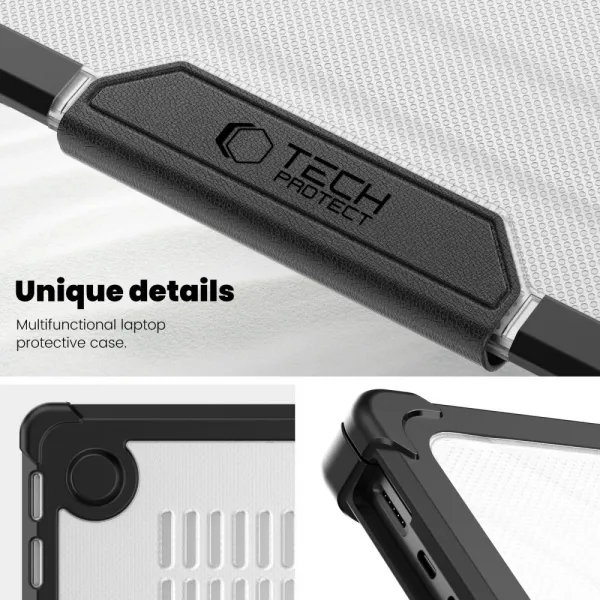 Tech-Protect Smartshell kryt na Macbook Pro 14'' M1-M5 2021-2025, čierny / priesvitný