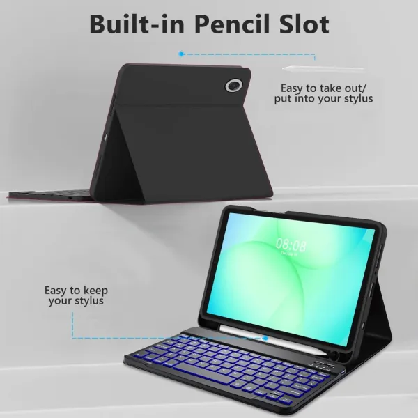 Puzdro Tech-Protect SC Pen + klávesnica, Samsung Galaxy Tab A9 / A11 8.7 X110 / X115 / X133 / X135, čierne
