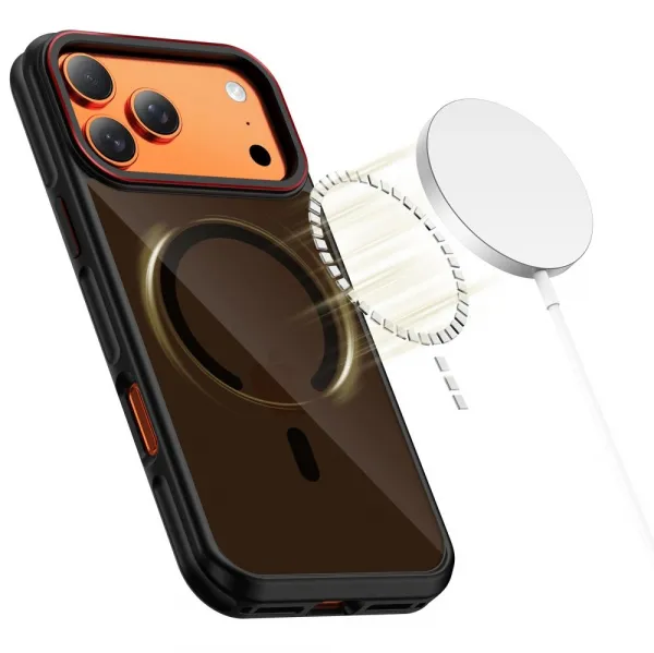 Tech-Protect MagHybrid MagSafe kryt na iPhone 17 Pro Max, čierny / červený