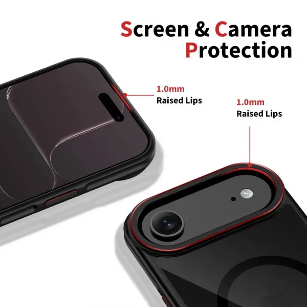 Tech-Protect MagHybrid MagSafe kryt na iPhone 17 Air, čierny / červený