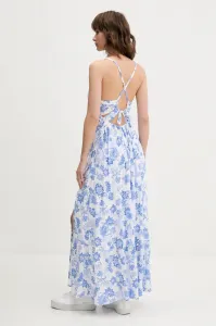 Šaty Hollister Co. biela farba, maxi, áčkový strih, KI359-5028