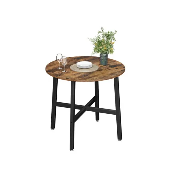 Okrúhly jedálenský stôl 80 cm – rustikálna hnedá