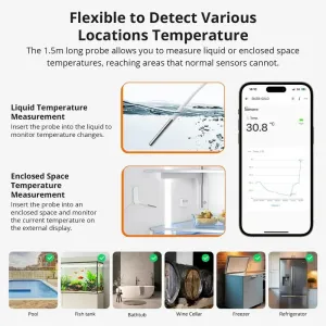 Smart senzor teploty so sondou SONOFF SNZB-02LD Zigbee