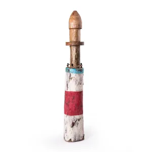 Gilde Dekorace Dřevěný maják, barevný, 70 cm