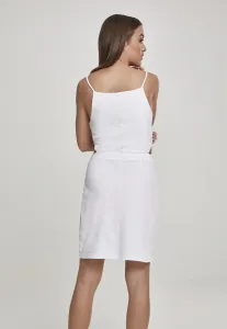 Women's Short Spaghetti Pique Dress White