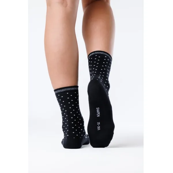 Barefoot bodkované lurex ponožky STARDUST Black