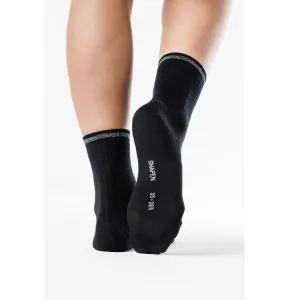Barefoot rebrované lurex ponožky SHIMMER Black