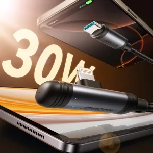 Joyroom S-A56 EnjoyX Series 90° kábel USB-C - Lightning, 30W, 1,2 m, čierny