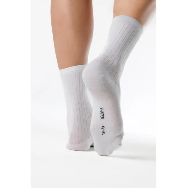Barefoot rebrované ponožky SIGNATURE White