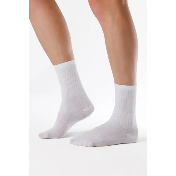 Barefoot rebrované ponožky SIGNATURE White