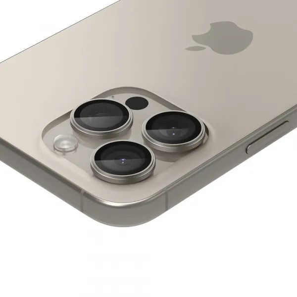 Spigen Optik.TR Ez Fit ochrana fotoaparátu, 2 kusy, iPhone 14 Pro / Max / 15 Pro / Max / 16 Pro / Max / 17 Pro / Max, natural titanium