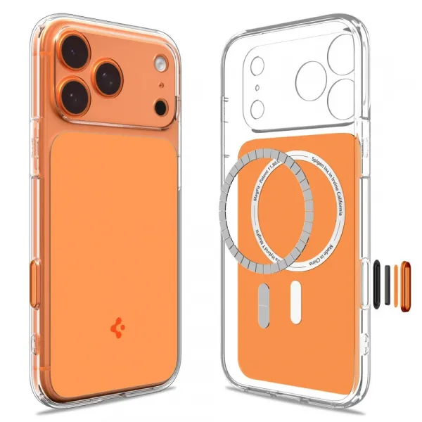 Spigen Ultra Hybrid "T" Mag s MagSafe, iPhone 17 Pro Max, oranžové