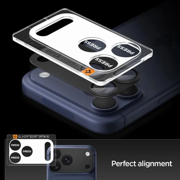 Spigen Optik Pro XL TR EZ Fit ochrana fotoaparátu, iPhone 17 Pro Max, čierna