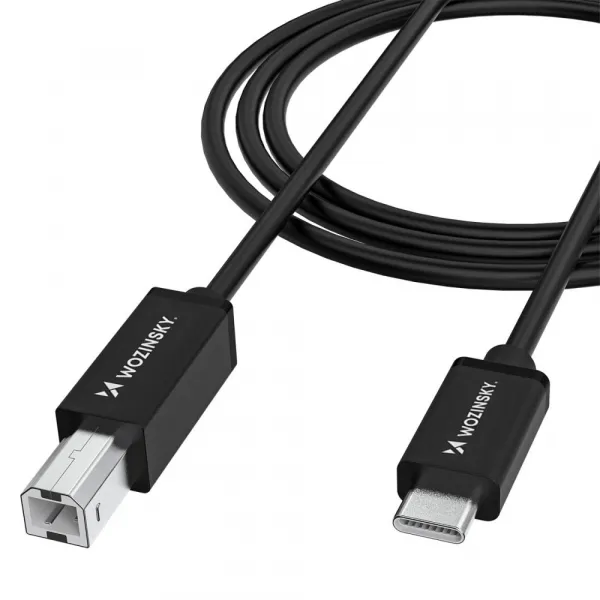 Wozinsky WKDDY2S kábel USB-B – USB-C, 2 m, čierny