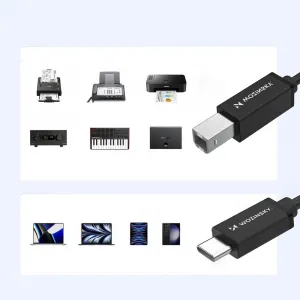 Wozinsky WKDDY2S kábel USB-B – USB-C, 2 m, čierny