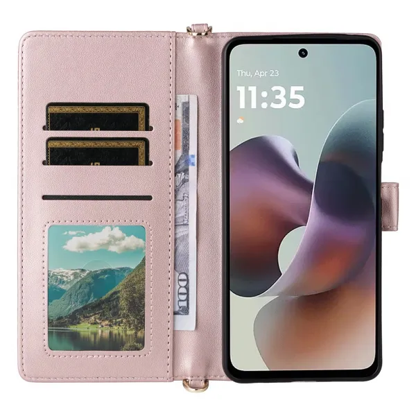 PRESTIGE Peňaženkové puzdro pre Motorola Moto G56 5G svetloružové