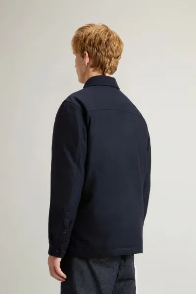 Bunda Woolrich Alaskan Wool Overshirt Melton Blue