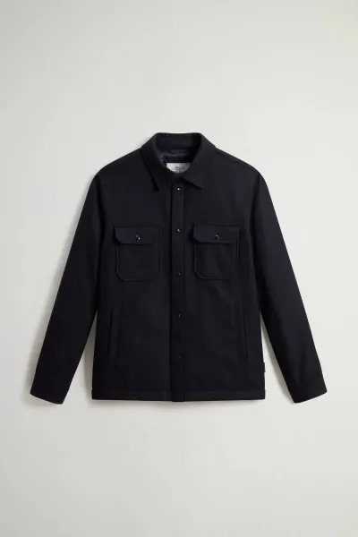 Bunda Woolrich Alaskan Wool Overshirt Melton Blue