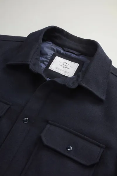 Bunda Woolrich Alaskan Wool Overshirt Melton Blue