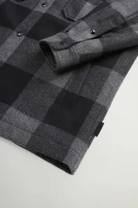 Bunda Woolrich Alaskan Wool Check Overshirt Charcoal Buffalo