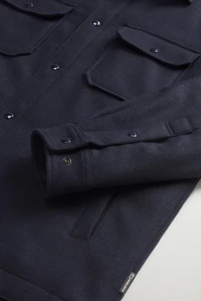Bunda Woolrich Alaskan Wool Overshirt Melton Blue