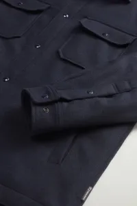Bunda Woolrich Alaskan Wool Overshirt Melton Blue
