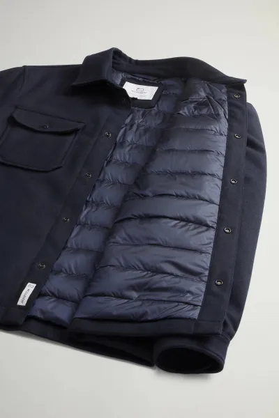 Bunda Woolrich Alaskan Wool Overshirt Melton Blue
