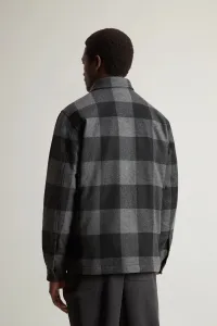 Bunda Woolrich Alaskan Wool Check Overshirt Charcoal Buffalo