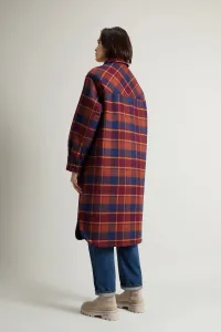 Kabát Woolrich Compact Wool Overcoat Syrah Check