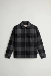 Bunda Woolrich Alaskan Wool Check Overshirt Charcoal Buffalo