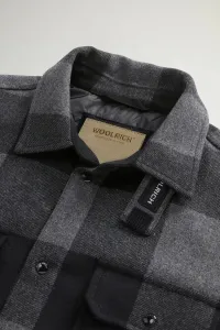 Bunda Woolrich Alaskan Wool Check Overshirt Charcoal Buffalo