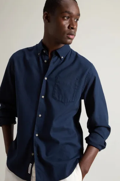 Košeľa Woolrich Light Flannel Shirt Melton Blue