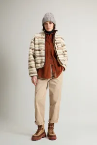 Mikina Woolrich Curly Sherpa Sweatshirt Milky Cream Stripe