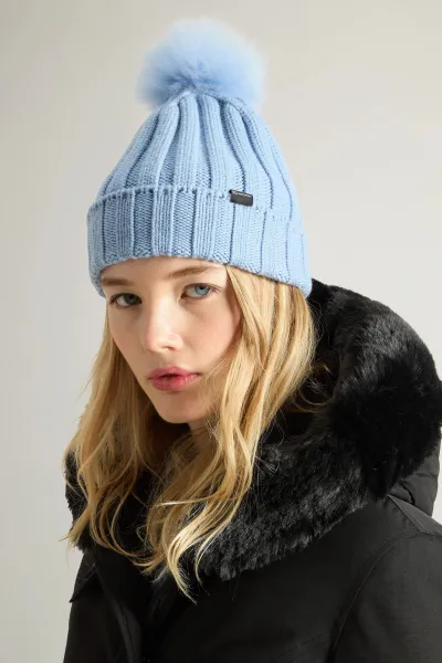 Čapica Woolrich Beanie Cashmere Pom Pom Citadel