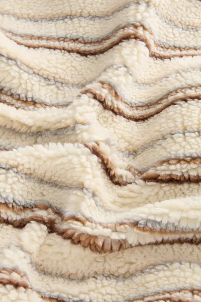 Mikina Woolrich Curly Sherpa Sweatshirt Milky Cream Stripe