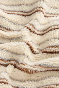 Mikina Woolrich Curly Sherpa Sweatshirt Milky Cream Stripe