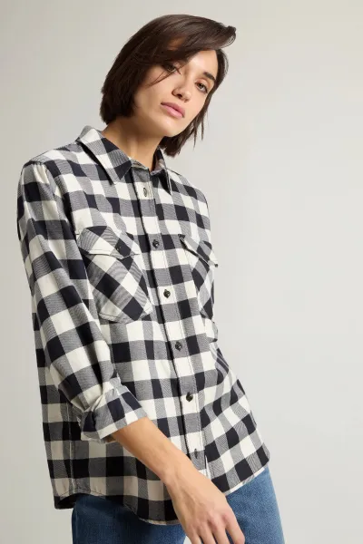 Košeľa Woolrich Med Weight Flannel Shirt Blue Buffalo