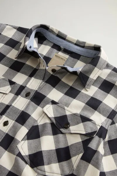 Košeľa Woolrich Med Weight Flannel Shirt Blue Buffalo