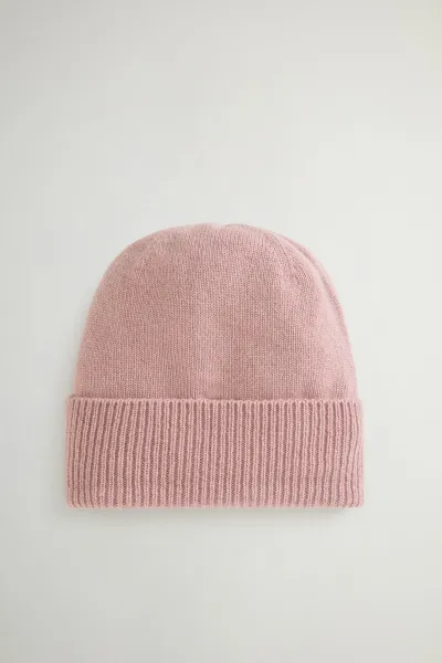 Čapica Woolrich Cashmere Ribbed Beanie Woodrose