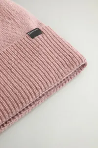 Čapica Woolrich Cashmere Ribbed Beanie Woodrose