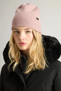 Čapica Woolrich Cashmere Ribbed Beanie Woodrose