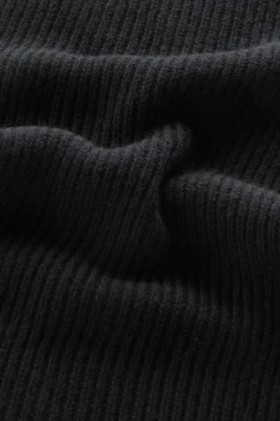 Šál Woolrich Cashmere Ribbed Scarf Black