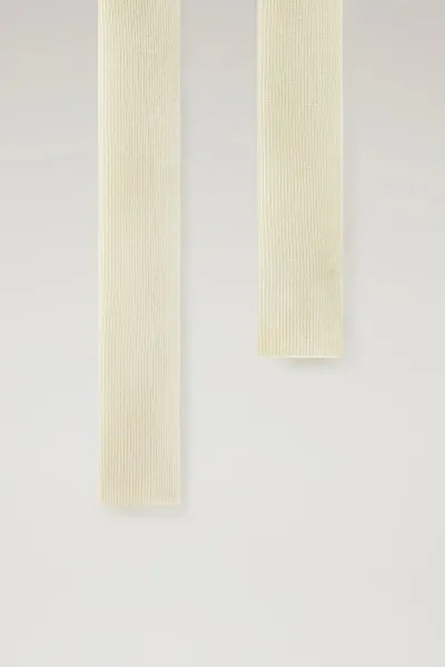Šál Woolrich Cashmere Ribbed Scarf Milky Cream