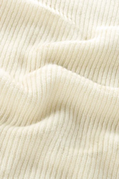 Šál Woolrich Cashmere Ribbed Scarf Milky Cream